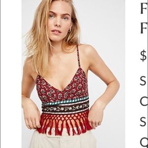 Free People Tank with pattern and fringe